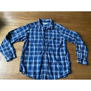 Columbia Vapor Ridge III Shirt Mens L Blue Plaid Fisherman-core fishing Gorpcore